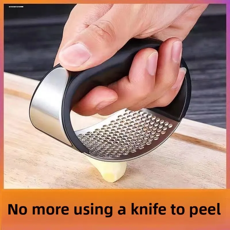 Manual 316 Stainless Steel Garlic Press Home Use Grinding Garlic Paste Squash Garlic Cloves Kitchen Tool for Cooking