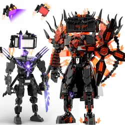 MOC Skibidi Toilet Building Blocks Titan Monitorman Spider VS TV Man Figures Construction Toys DIY Model for Kids Christmas