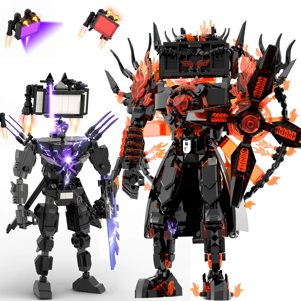 MOC Skibidi Toileted Building Blocks Titan Speakerman Spider VS TVman Figures Construction Toys DIY Model for Xmas Gift