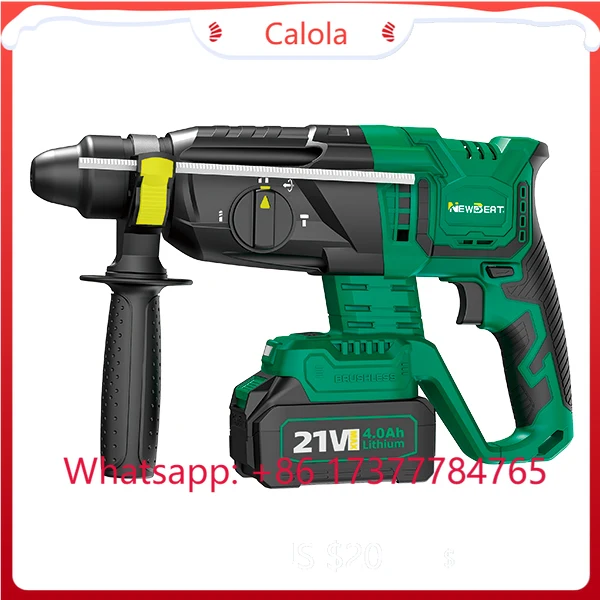 Electric Power Tools Price: NewBeat 21V Portable Cordless Rotary Hammer Drill with 26mm SDS Max Chuck