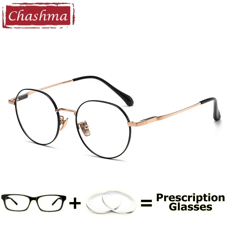 Chashma Prescription Glasses Round Women Pure Titanium Myopia Teens Optical Recipe Reading Eyeglasses Photochromic Spectacles