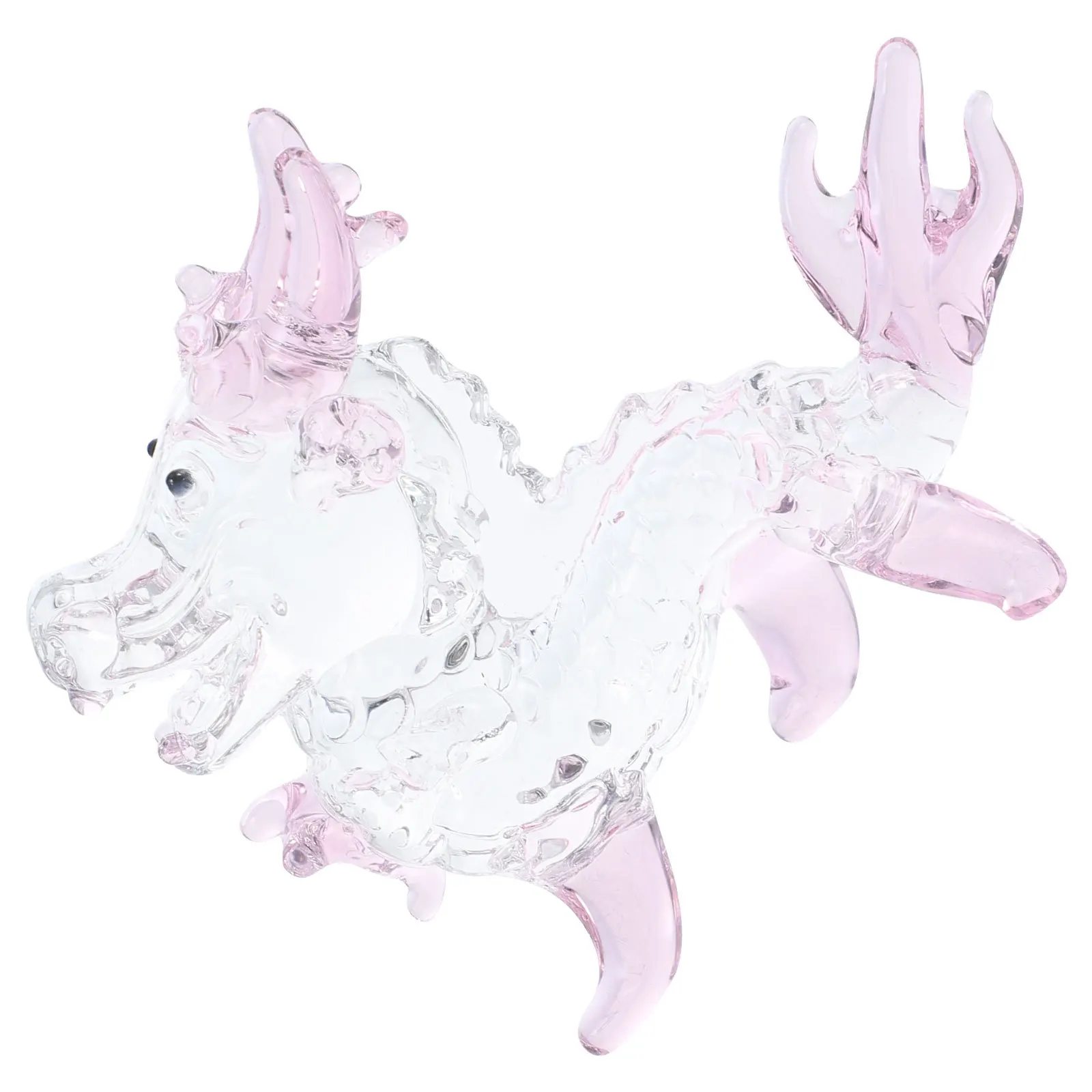 

Home Decor Chinese Dragon Figure Minature Figurines for Adults Pink Stuff Falcore Luck