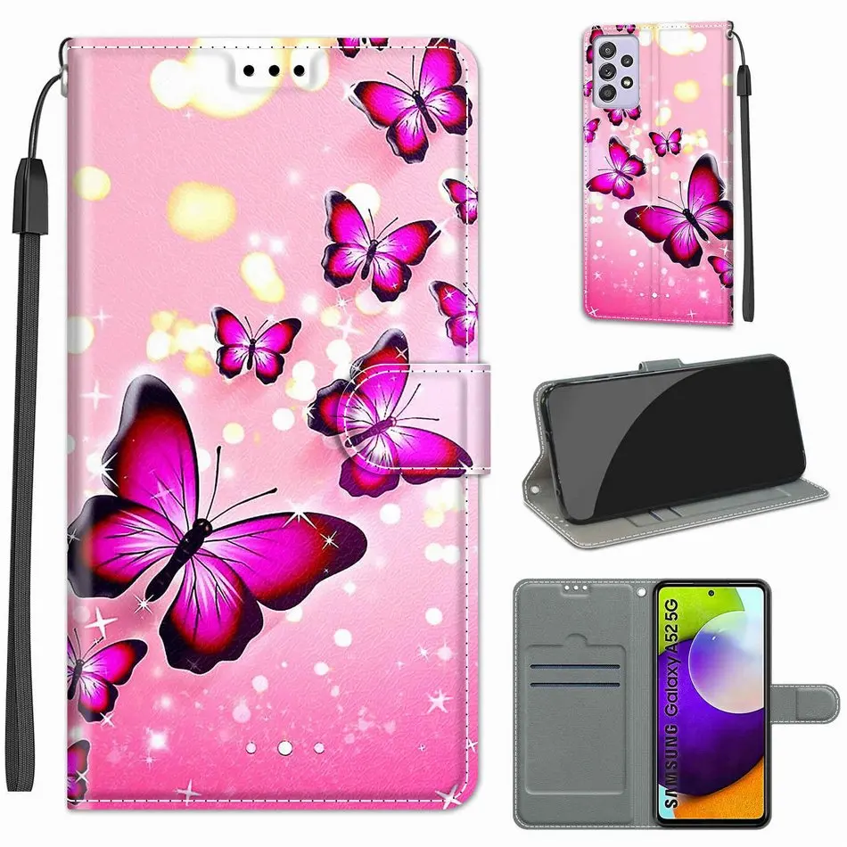 High-quality Ultra Thin Painted Phone Shell Wallet For Coque IPhone 11 12 13 Pro Max 14 Plus XR SE 2020 Cat Panda Flip Cases Boo