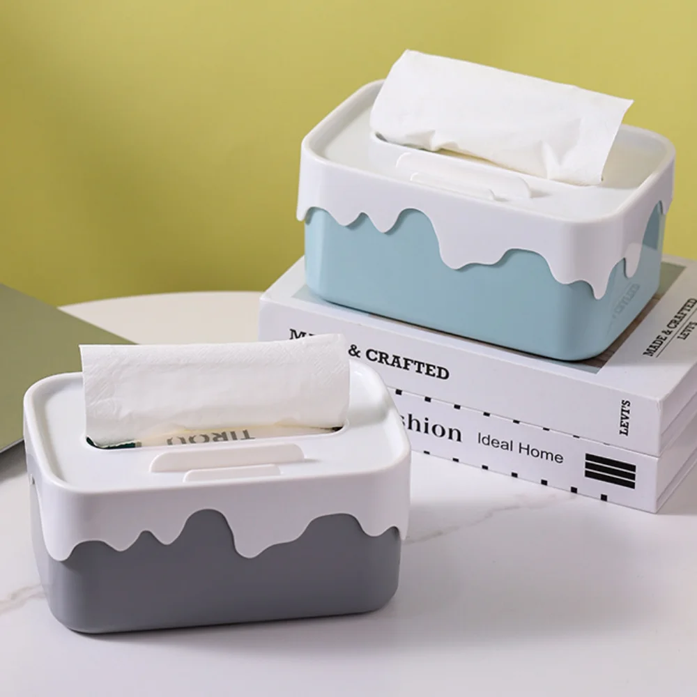 

Dust Prevention Ice Cream Tissue Box Moisture-proof Sturdy Napkin Box Cover Neat Clean and Tidy Tissue Storage Box Indoor