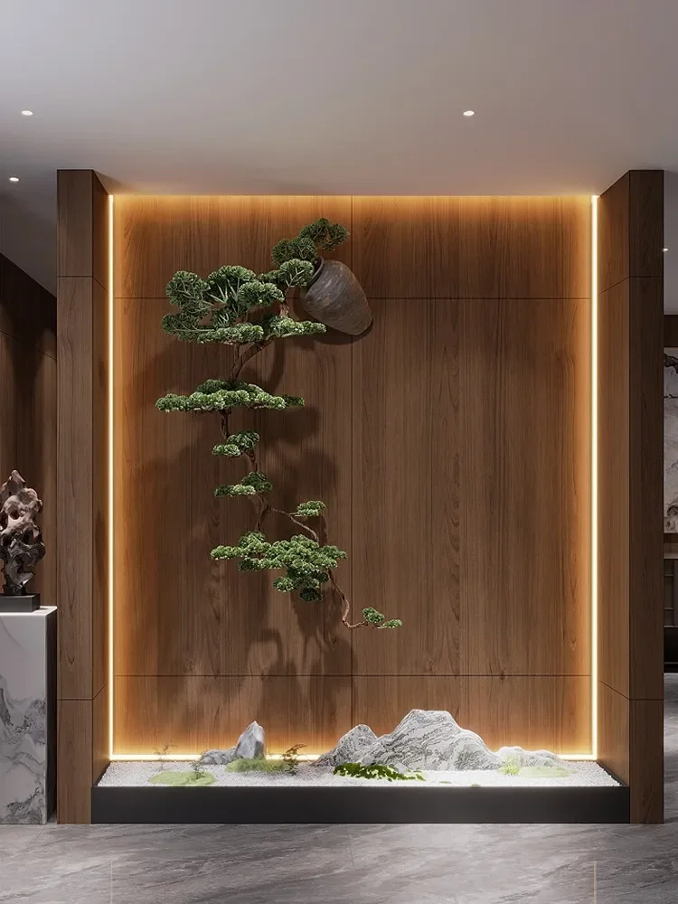 Ecological treehouse suspended vase simulation welcoming guests pine decoration ornaments foyer landscape