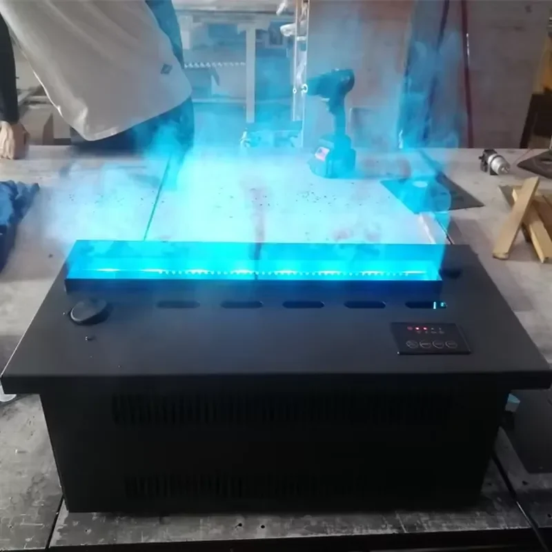 Modern 3D Water Electric Fireplace Steel Insert 7 Color Flame Sound Bluetooth APP Remote Control Home Heating Decor