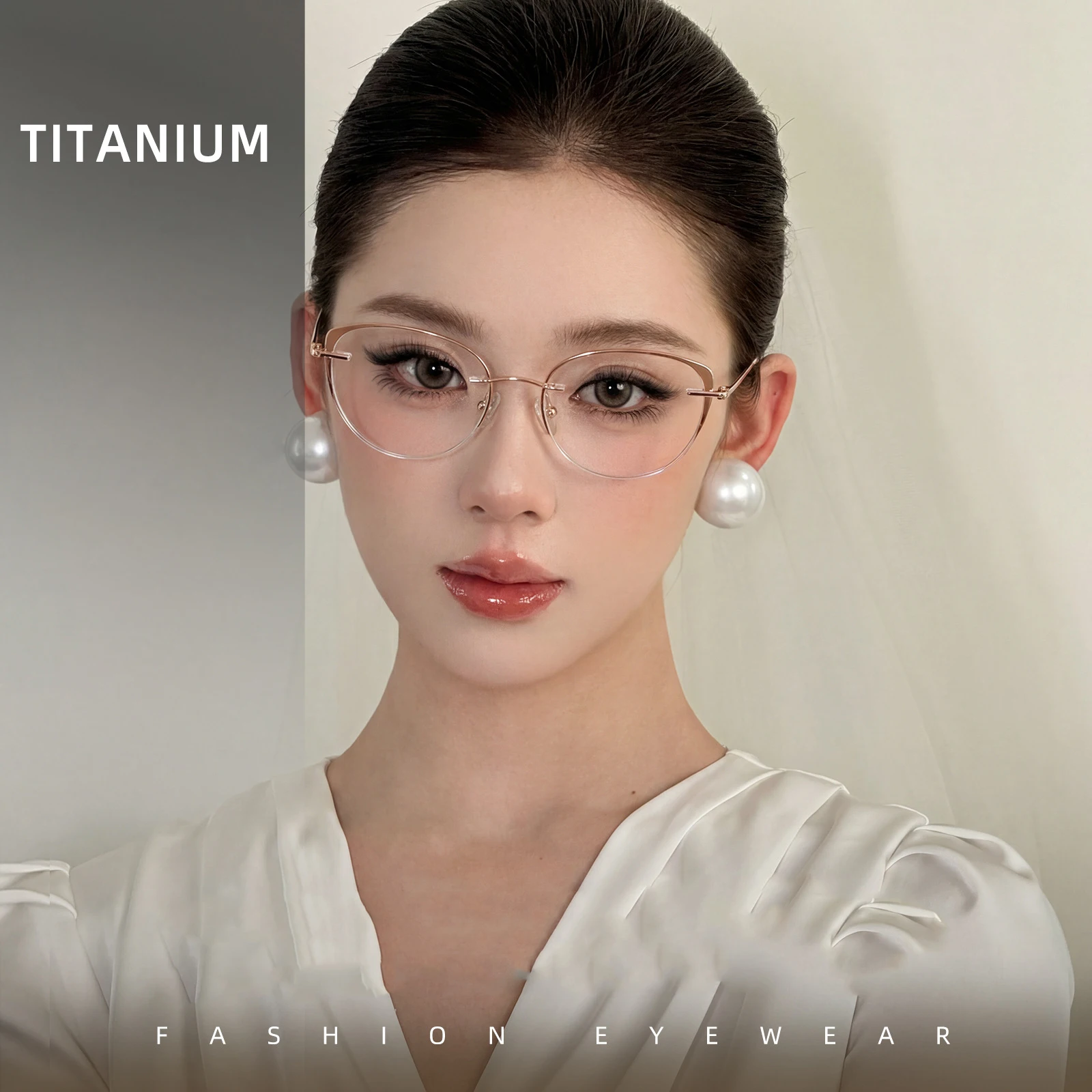 New Design Cat Eye Glasses TR90 Scratch-Resistant UV Protection Super Tough Lenses Corrective Prescription Optical Eyewear