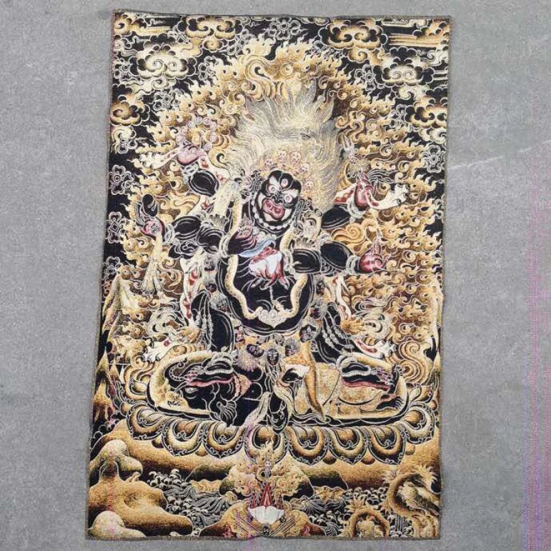 Brocade Thangka Embroidered Painting Tibet Gold Calligraphy and Painting Brocade One Piece Dropshipping