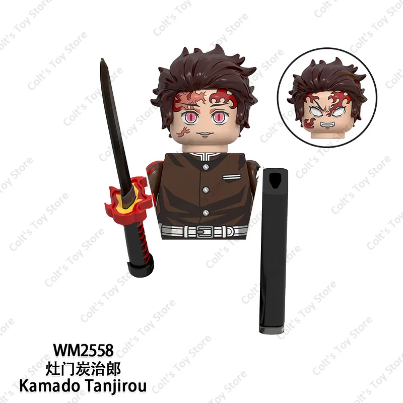 Demon Slayer Mini Action Figures Hot Anime Dolls Bricks Kamado Tanjirou Kibutsuji Muzan Building Blocks Model Toys Kids Gift Set