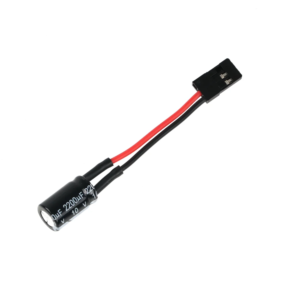 5pcs 2200UF 10V Receiver Specific Voltage Stabilizing Filter Anti-interference Capacitor with Plug for RC Drones FUTABA FLYSKY