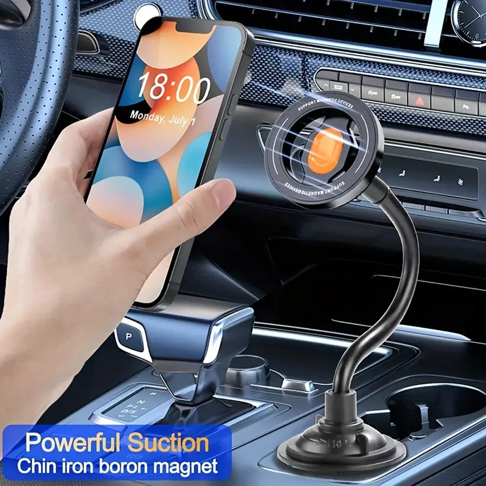 Universal Magnetic Car Cup Mount Phone Holder Stand Cradle for IPhone 16/15/14/13 12 Pro Plus Max 4-7