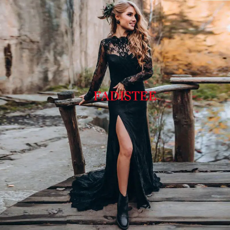 

Customized New Vintage Lace Long Sleeves Evening Dresses Elegant Formal Prom Dress For Women Robe De Soiree 2025