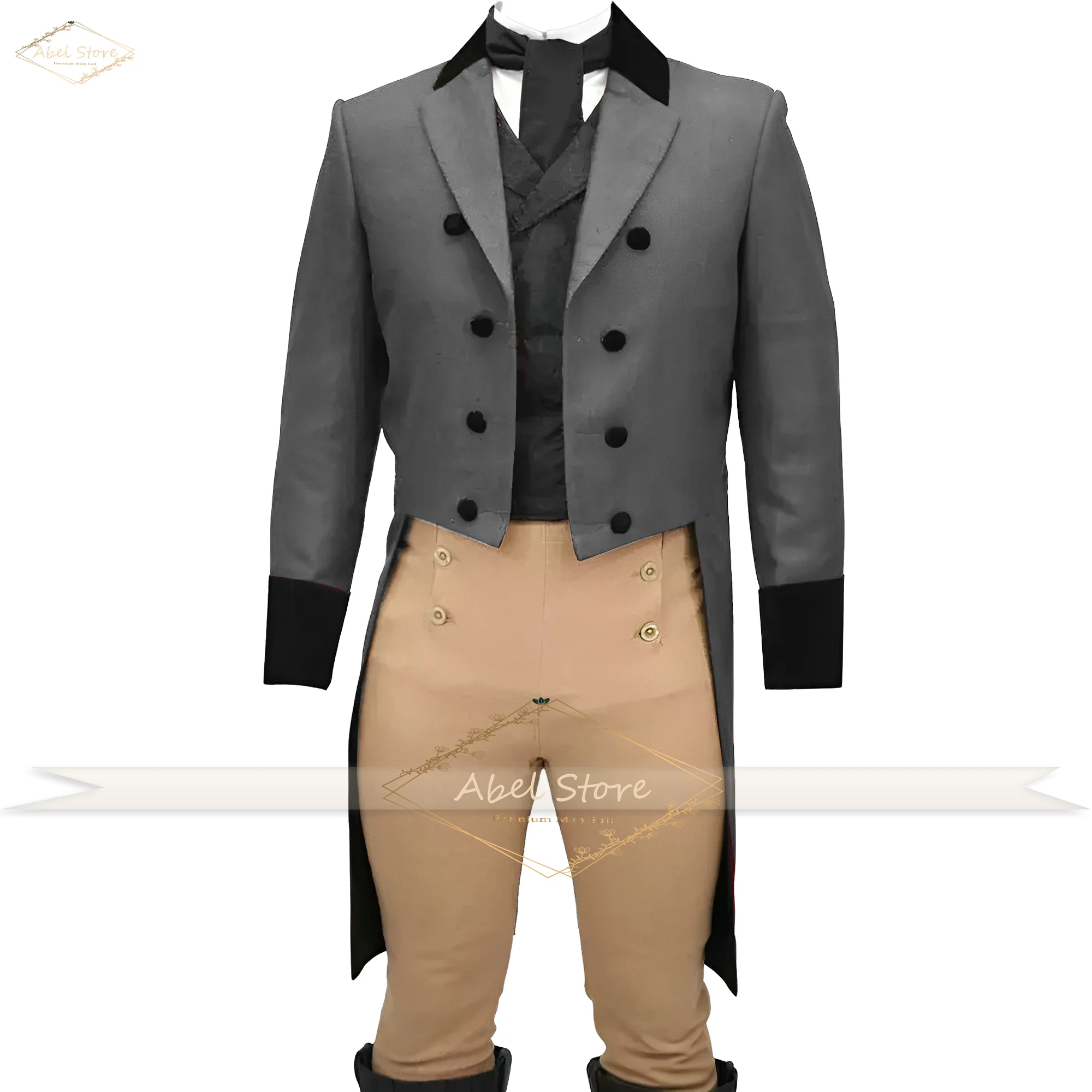 Elegant Men's Tuxedo Suit 2-Piece Set for Groom Wedding Cocktail Party Business Office Slim Fit Blazer Pants Custom Sizing