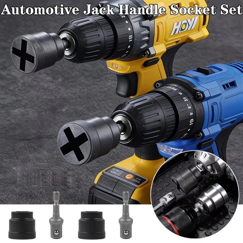 Jack Socket Wrench Tool Set, Suitable for Scissor Jack Tire Replacement Wrench, Universal Repair Additions for Home And Vehicle