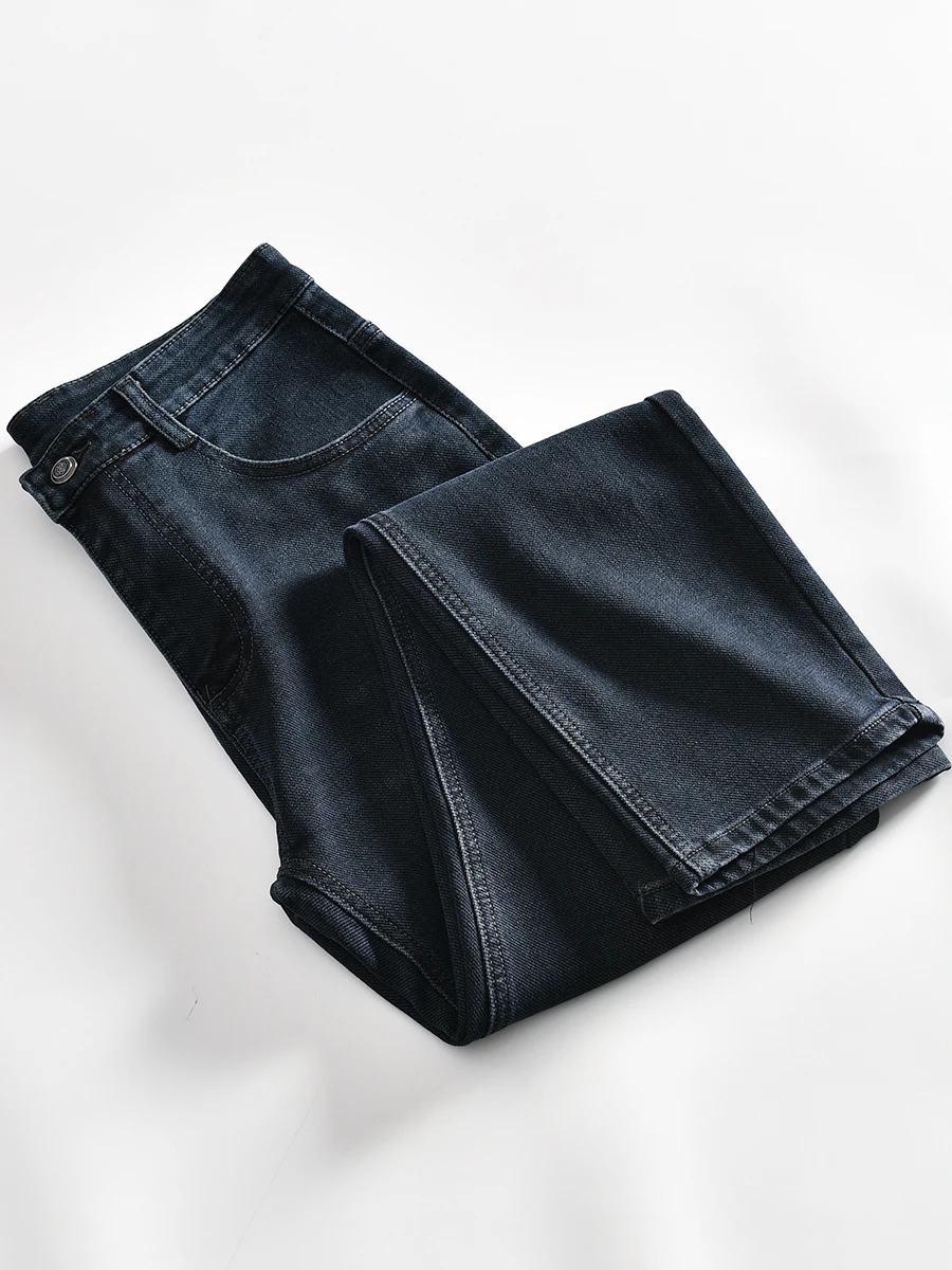 

Retro Washed Cotton Stretchy Skin-Friendly Men's Straight Leg Jeans Fashionable Urban Casual mid Waist Long Pants