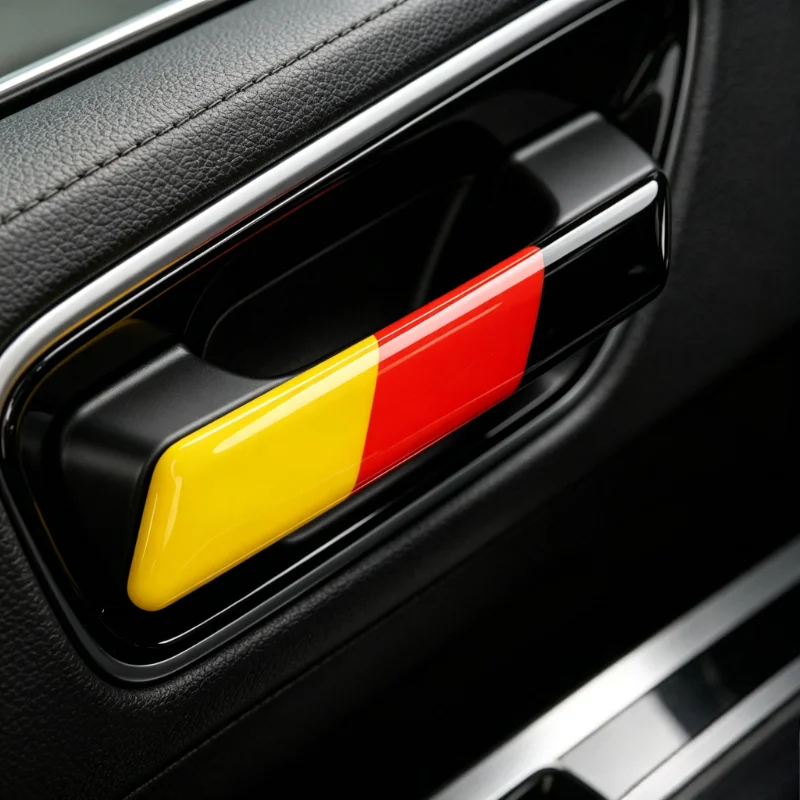 2Pcs 3D Germany Flag Badge Sticker, Car Seat Handle Cover Emblem For Volkswagen VW Golf 5 6 MK5 MK6 GTI Auto Styling Accessories
