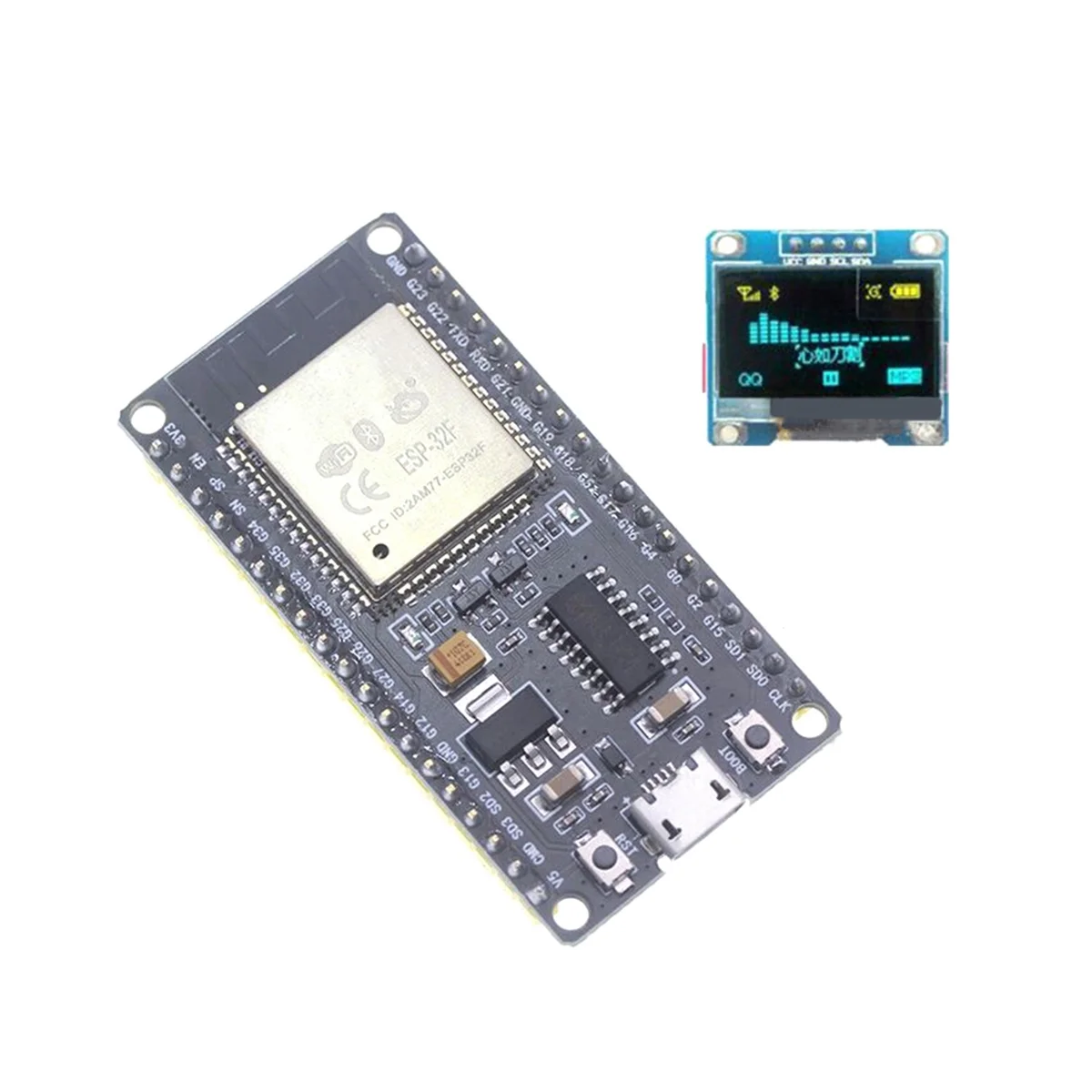 

ESP32F Module Development Board CH340 Driver Wireless WiFi Bluetooth Development Board with 0.96 Inch OLED LCD Screen