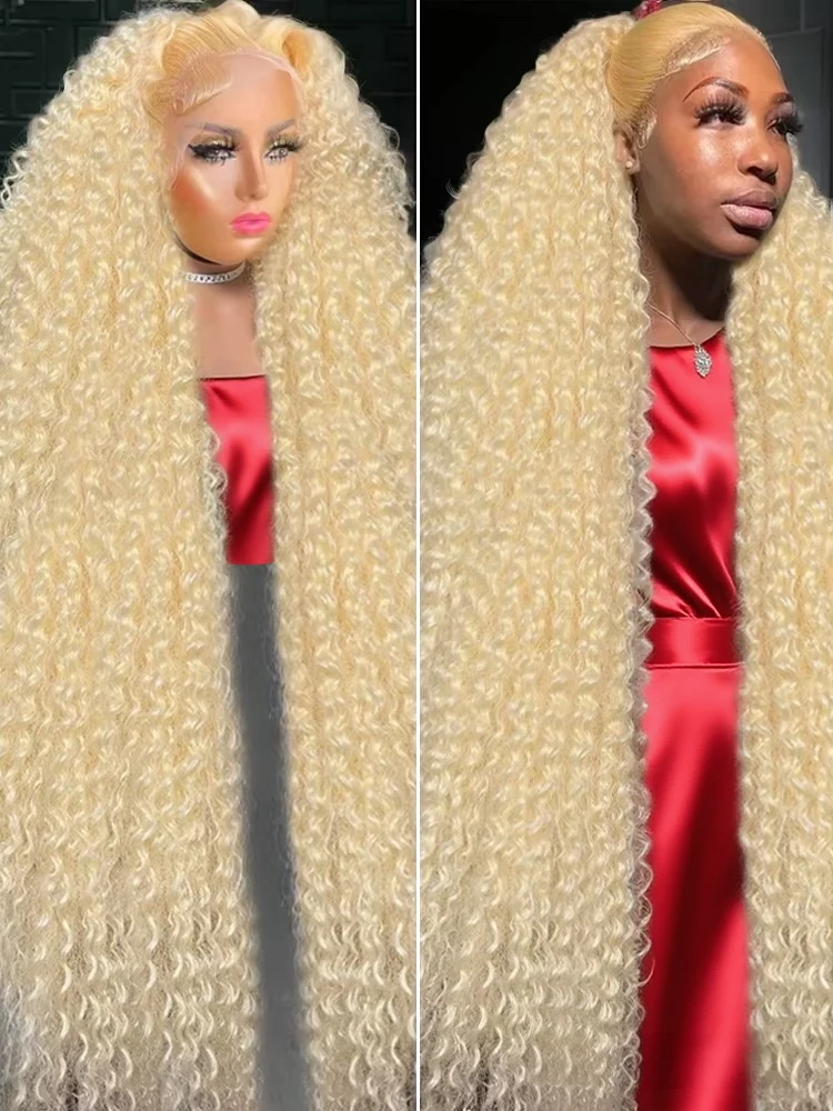 30 40 Polegada 613 onda de água colorida 13x6 hd perucas frontais do laço 250% densidade perucas encaracoladas mel loira 13x4 frente do laço perucas onda profunda