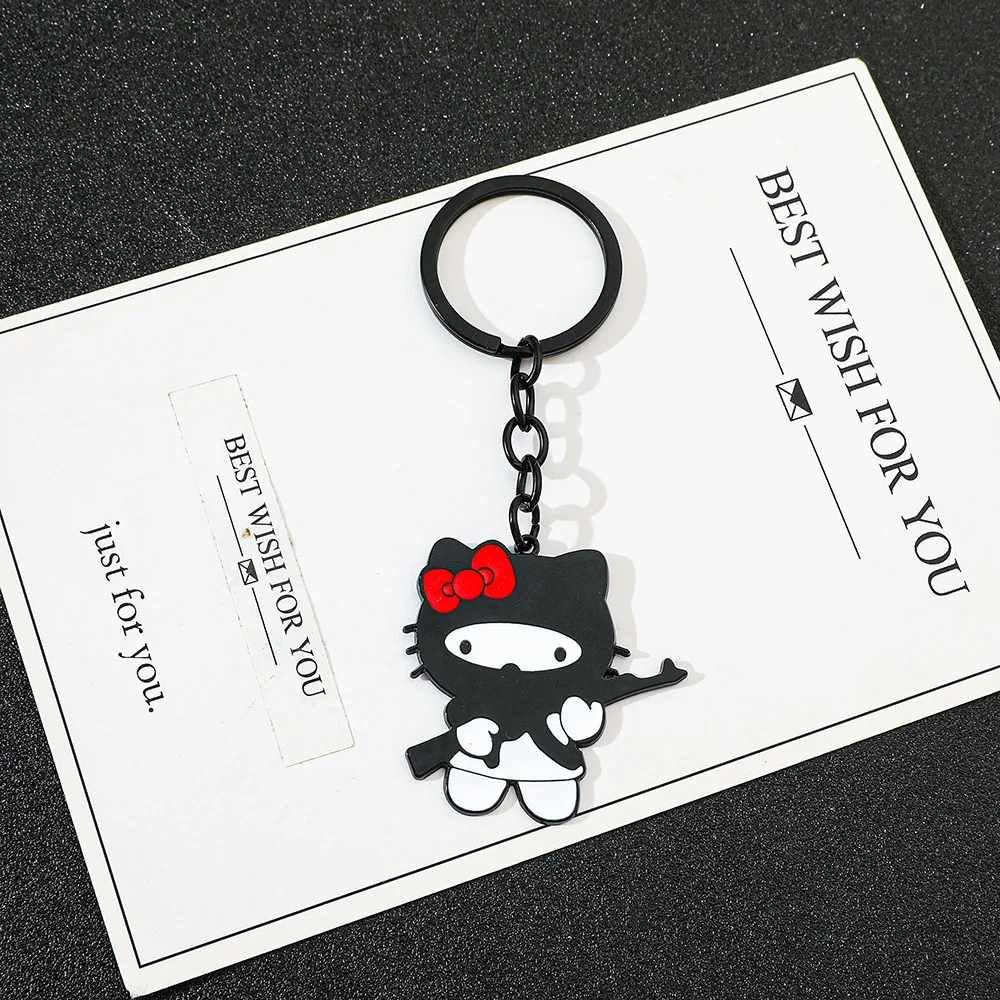 Anime Sanrio Hello Kitty Keychain Cute Cartoon Figure Necklace KT Cat Pendant Keychain Kawaii Jewelry Accessories