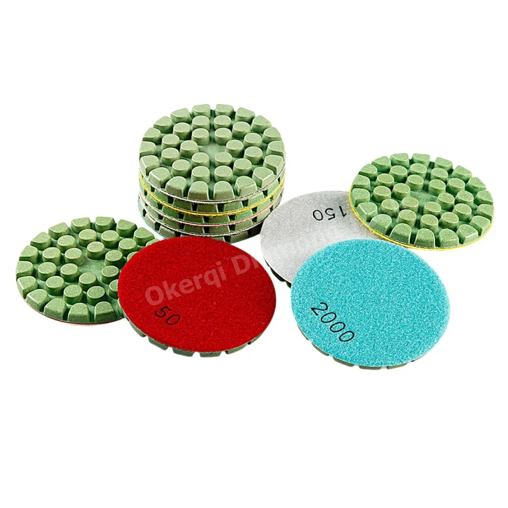 6 Stück 4 Zoll 100mm Beton-Polierpads Bodenpolierpad für Beton, Zement, Terrazzo, Marmor, Granitboden – Detail 11