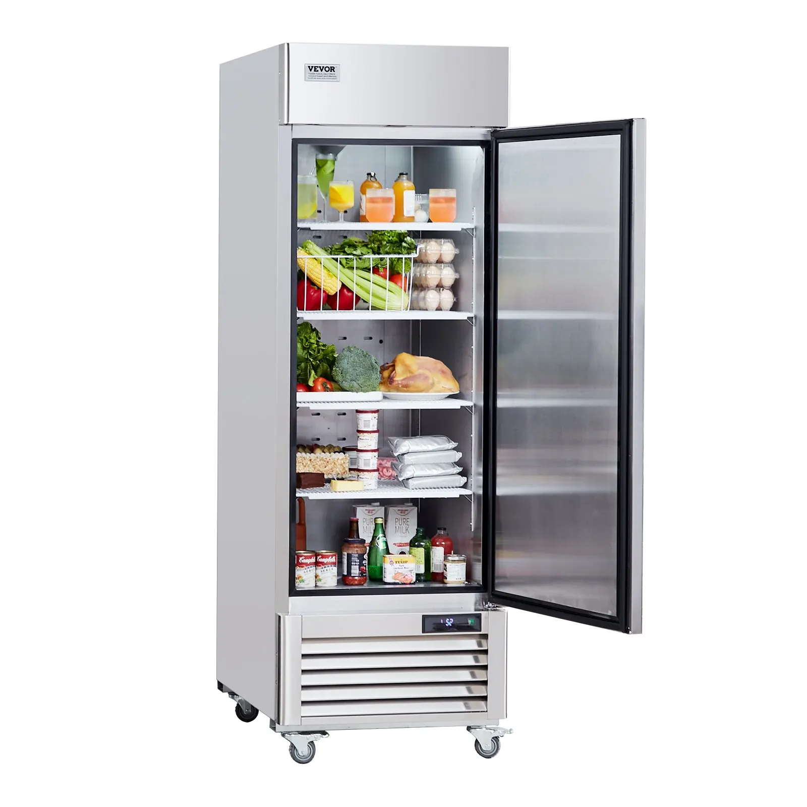 

VEVOR Commercial Refrigerator 19.32 Cu.ft Reach In 27" W Upright Refrigerator 1-3 Door Auto-Defrost Reach-in Refrigerator