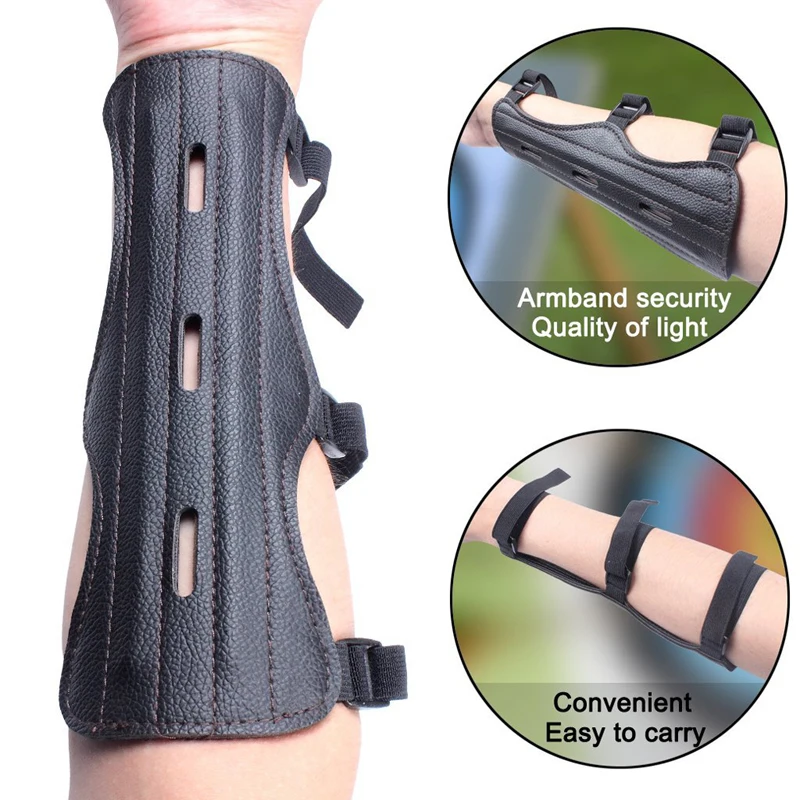 Leather Adjustable Archery For Hunting Practice Protection Safe Strap Armband Arm Guard Protection Accessory