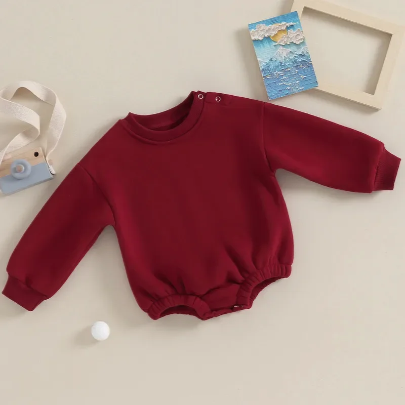 Newborn Baby Girl Boy Bodysuit Spring Autumn Clothes Long Sleeve Solid Color Casual Jumpsuit for Kids Infant Clothing