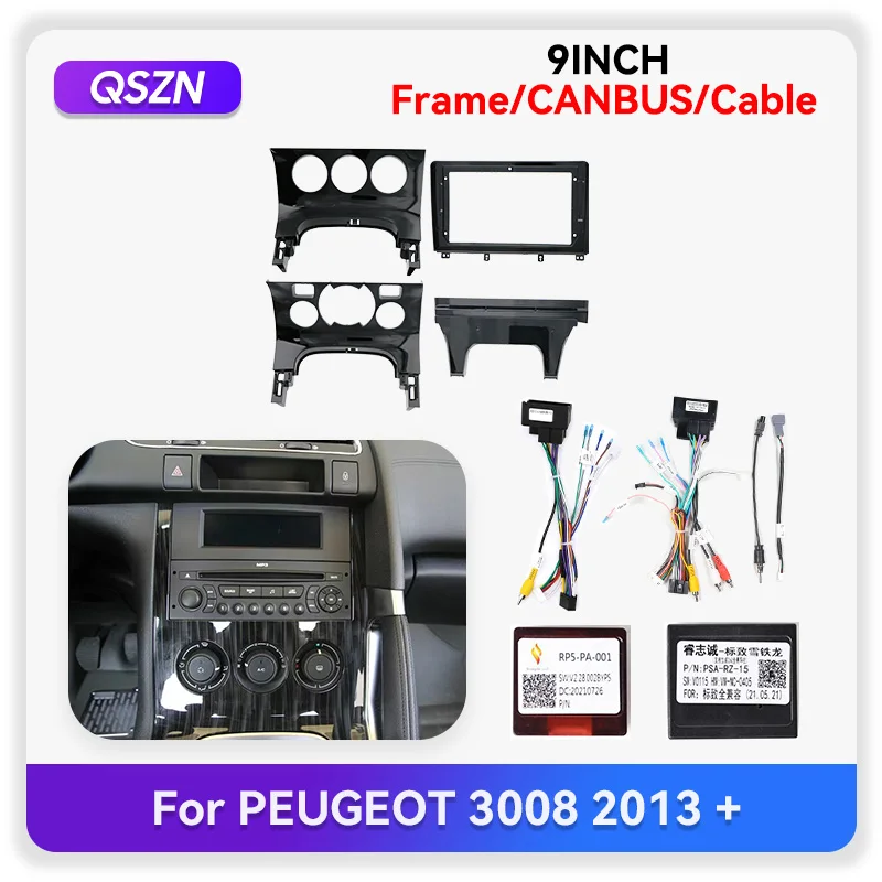 

MAMSM 2013 For PEUGEOT 3008 9 Inch Car Frame Fascia Adapter Android Radio Dash Fitting Panel Player Cable CANBUS Wiring Harness