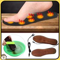 USB Heated Insoles Winter Shoe Inserts Charged Electric Insoles For Shoes Boot Thermal Cycling Hiking Heating Sock Fur Foot Pads