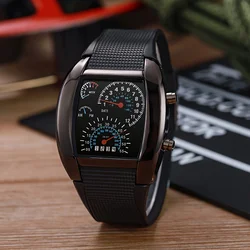 Montre de sport LED style aviation pour homme, cadran carré, design fin, cadeau idéal