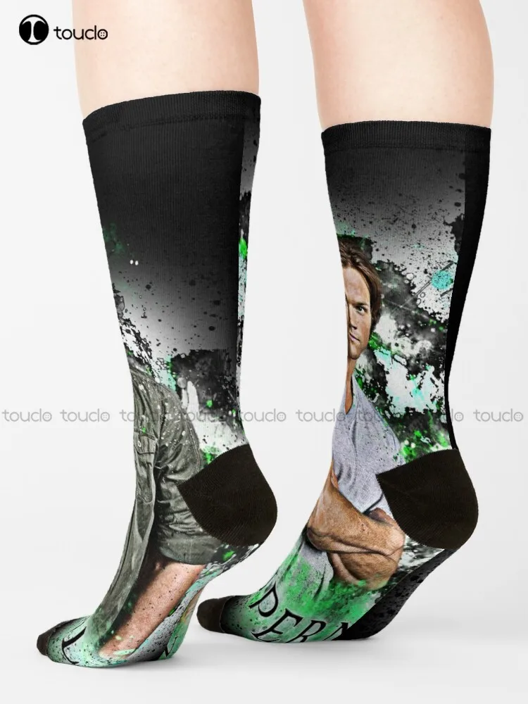 

Sam And Dean Winchester Supernatural Socks Volleyball Socks Cartoon Street Skateboard Socks Unisex Adult Teen Youth Socks Retro