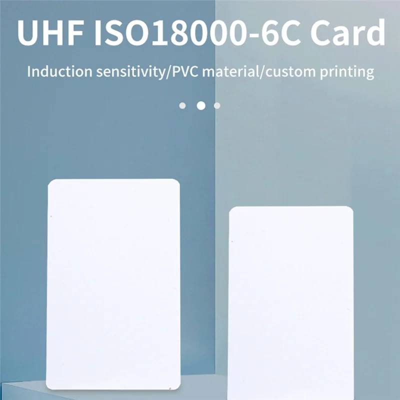 

ABAC-100 PCS UHF 860-960Mhz Long Read Range White Card Passive UHF RFID PVC Card Electronic Accessories For Access Management