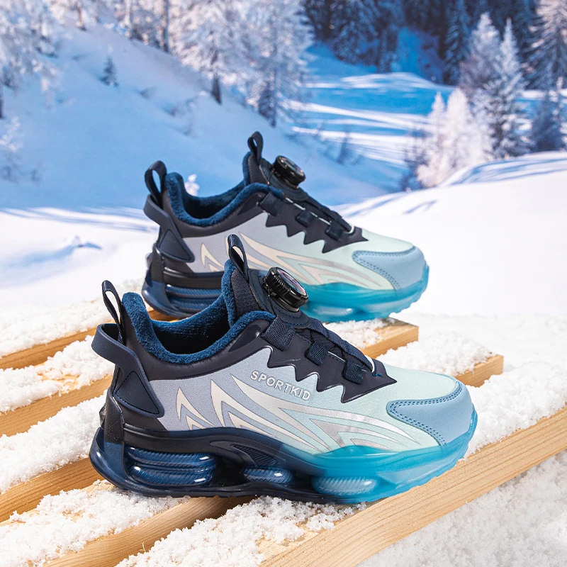 

Хит продаж: Модные зимние детские спортивные кроссовки для бега с поддержкой стопы, защитой и теплым утеплением, дышащие, повседневные