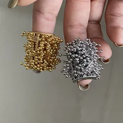 Vintage Multilayer Metal Chain Bead Open Rings for Women European and American Personality Exaggerated Trend Finger Jewelry