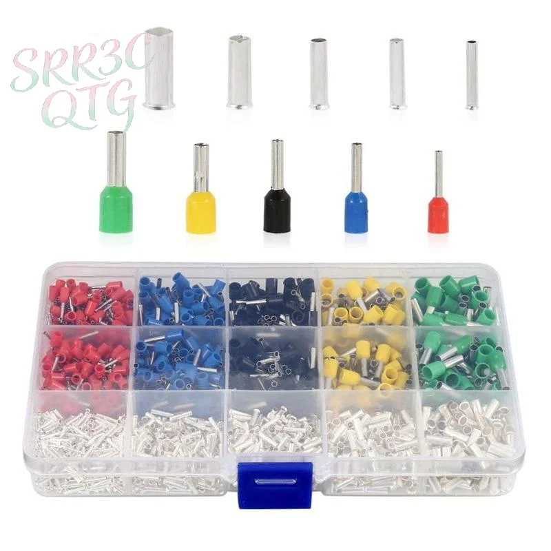 Hot Sale 800/1200/1900PCS Wire Ferrules Kit AWG22-7 Wire Crimp Pin Terminals VE Terminals Kit Ferrule Connectors Assortment