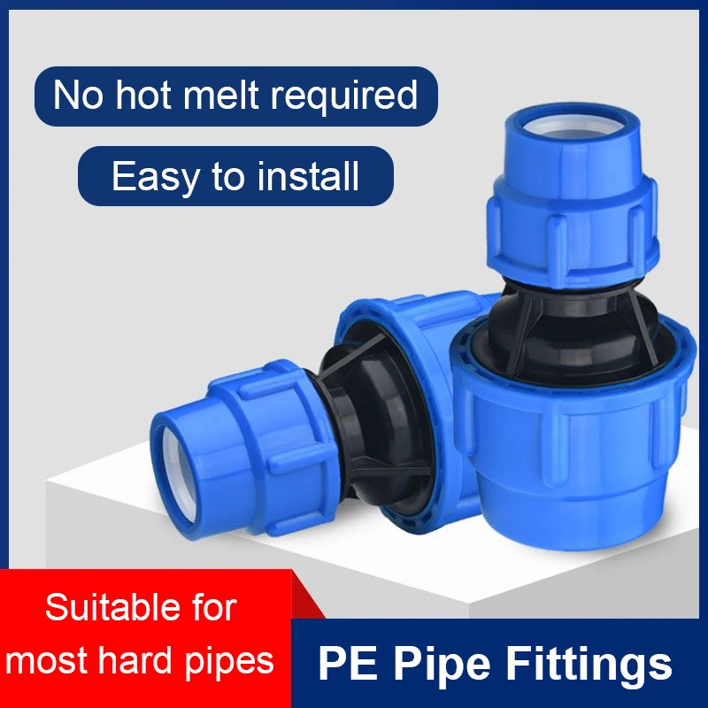 

PE Pipes Reducer Connector 20/25/32/40/50/63mm Plastic PVC Fittings Reducing Water Pipe Joint for Irrigation