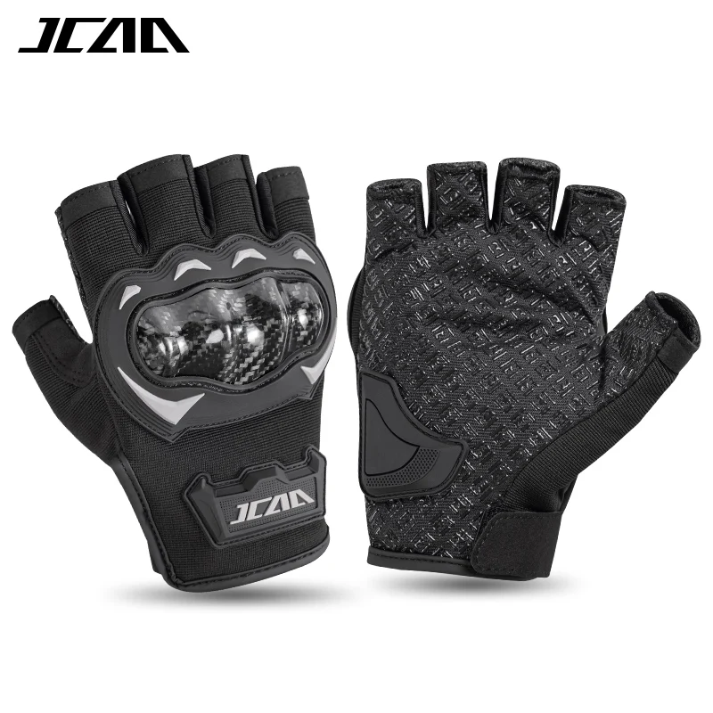 JCAA Half Finger Summer Motorcycle Gloves Men Women Breathable Riding Gloves for Biker Cycling Fingerless Design 6