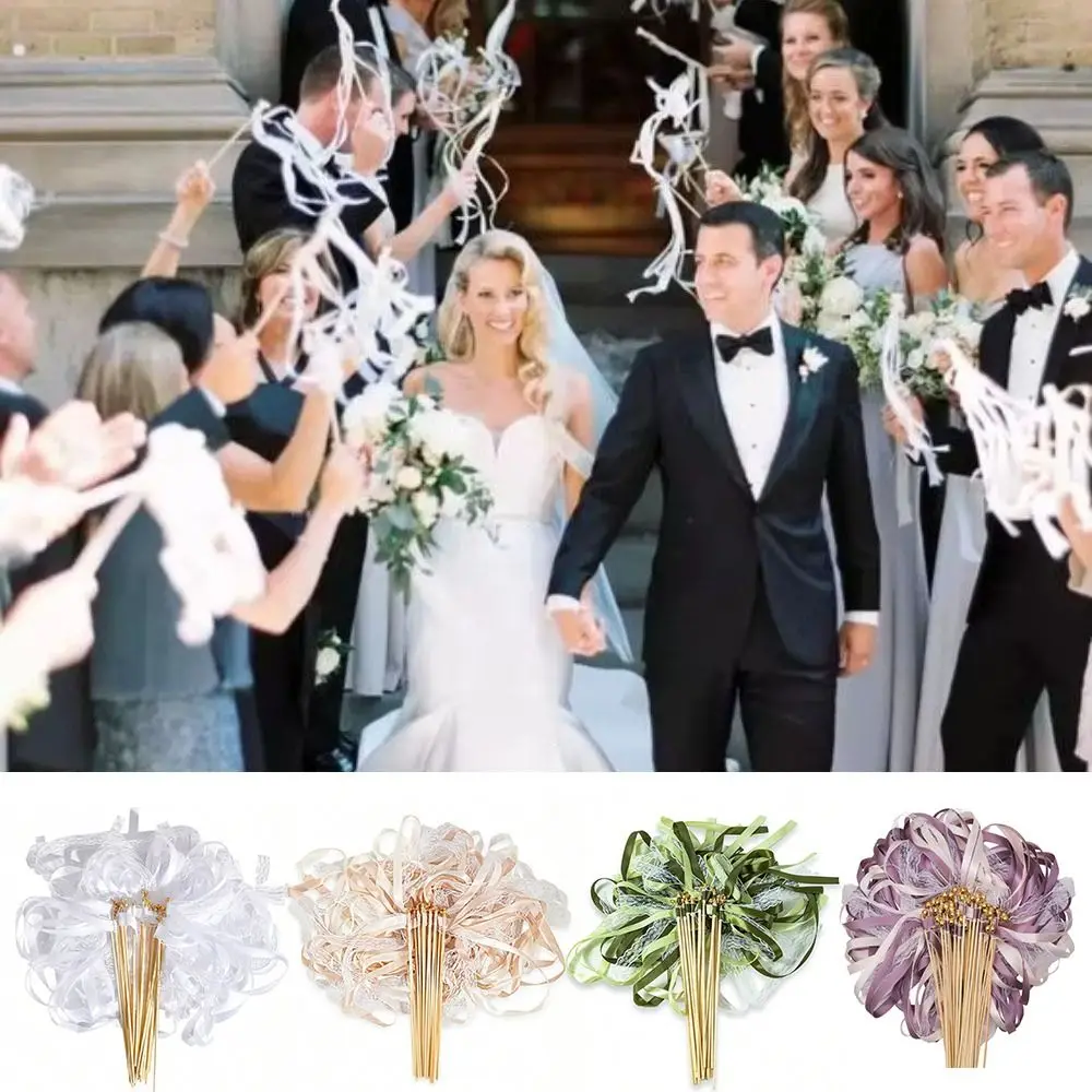 

20 шт./упак. Новые золотые колокольчики-шармы на ленте, кружевные ленты в европейском стиле, шелковые феерические палочки для свадьбы