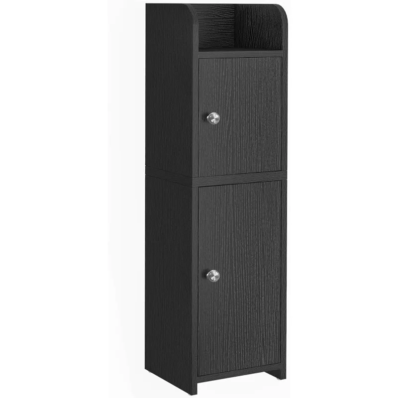 Small Bathroom Storage Cabinet, Narrow Cabinet with Doors and Adjustable Shelves, Corner Bathroom Cabinet, Bathroom