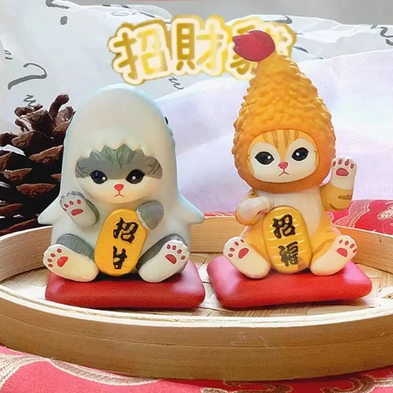 

Mofusand Lucky Cat ручной работы Lucky And Wealthy Unstoppable слепая коробка жареные креветки кошка домашний декор модель орнамент праздничные подарки