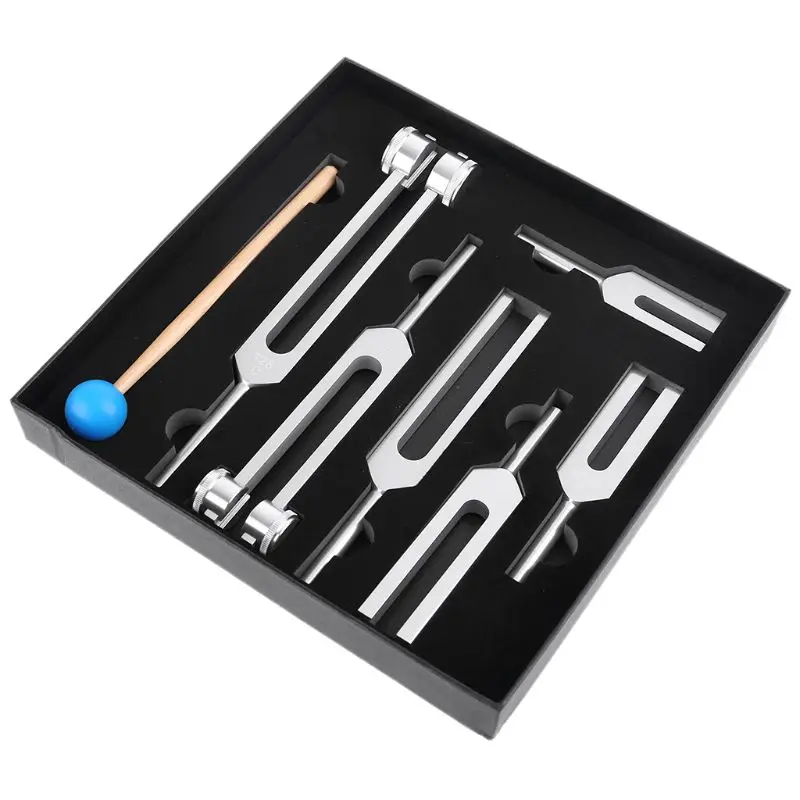 

6PCS Medical Neurological Massager Mallet Chakra Hammer Tuning Fork for Sound Healing Therapy Health Nerves System Test Tool Set