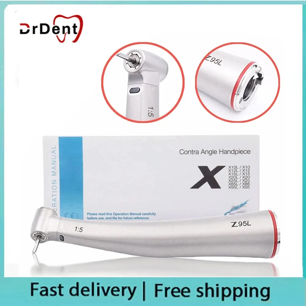 Dental X95L contraangulo Push Button Implant Low Speed 1:5 Air Turbine Mini Head Inner Water Fiber Optic Odontologia  Instrument