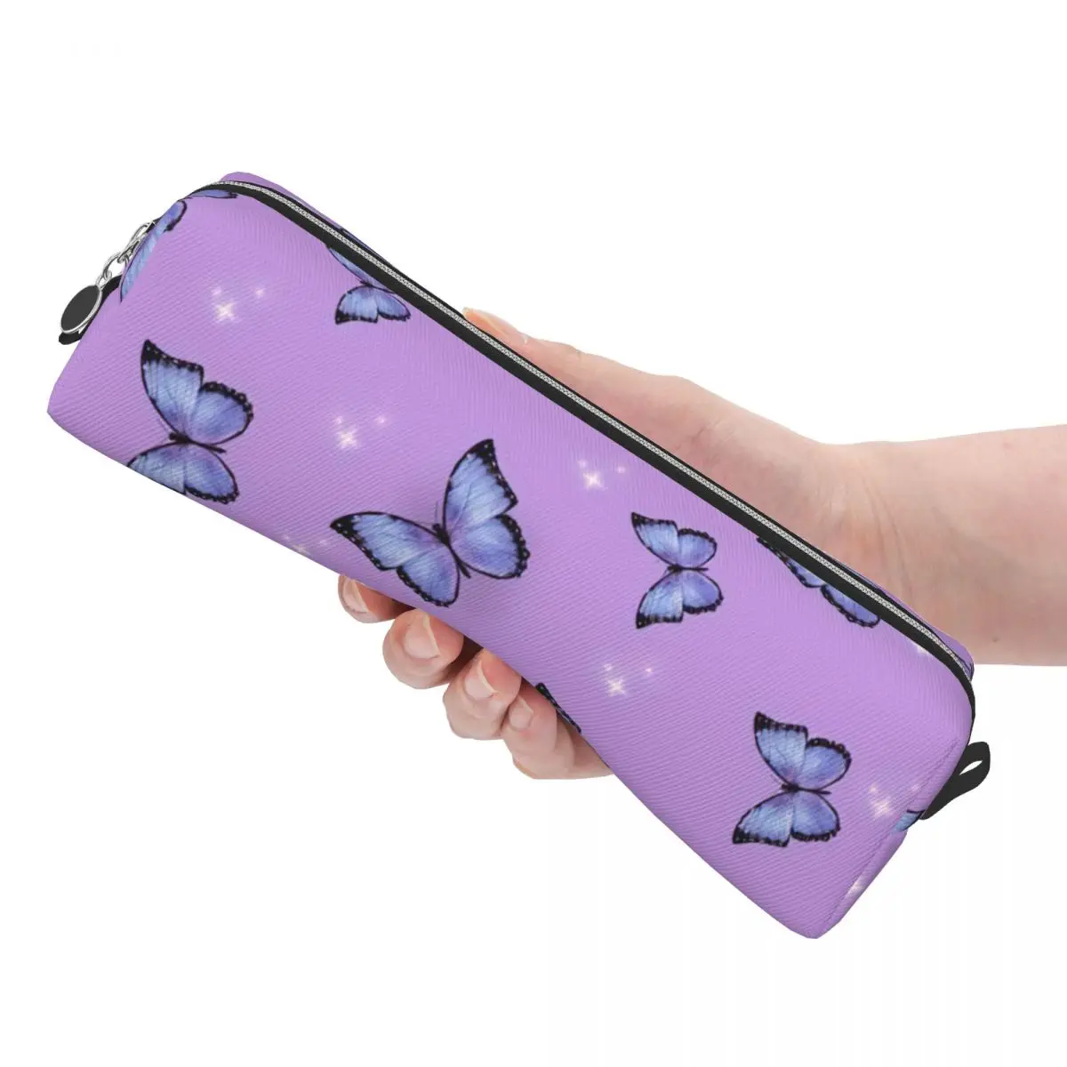 Фиолетовые пеналы с бабочками, сумки для ручек, студенческие большие вместительные школьные подарки, пеналы