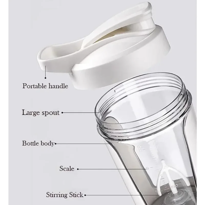 

Electric Protein Shaker Cup BPA Free USB Rechargeable Protein Shake Blender Automatic Mixing Cup 15 Ounces Water Cup