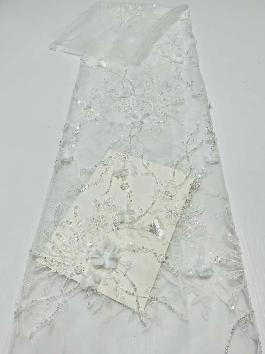 قماش تول دانتيل أفريقي، زينة مطرزة بالزهور ثلاثية الأبعاد، قماش ترتر، مواد خياطة الحفلات، مادة فرنسية، جديد، 5 ياردات،