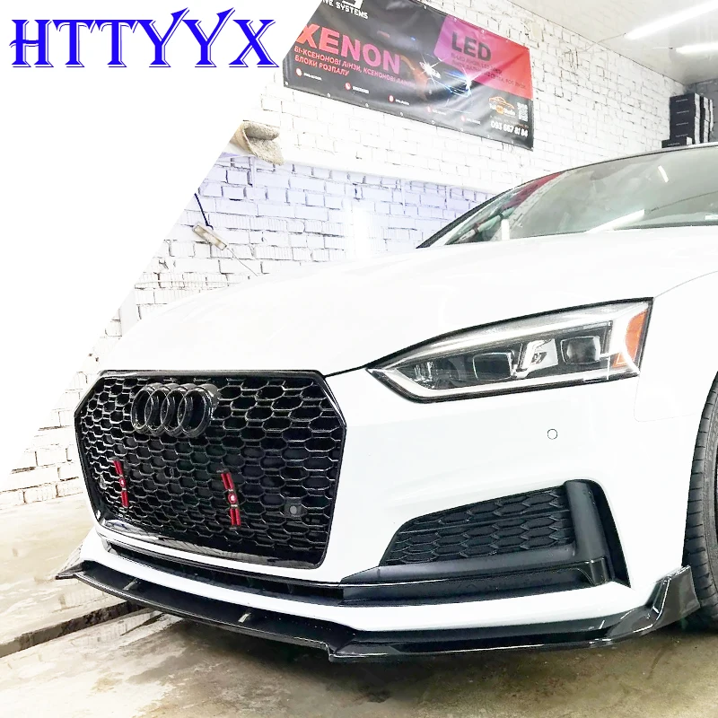 STP-Style Front Bumper Splitter Lip Diffuser Body Kit Spoiler Guard For Audi A5 B9 S-Line Sportback Coupe Cabriolet 2016-2019