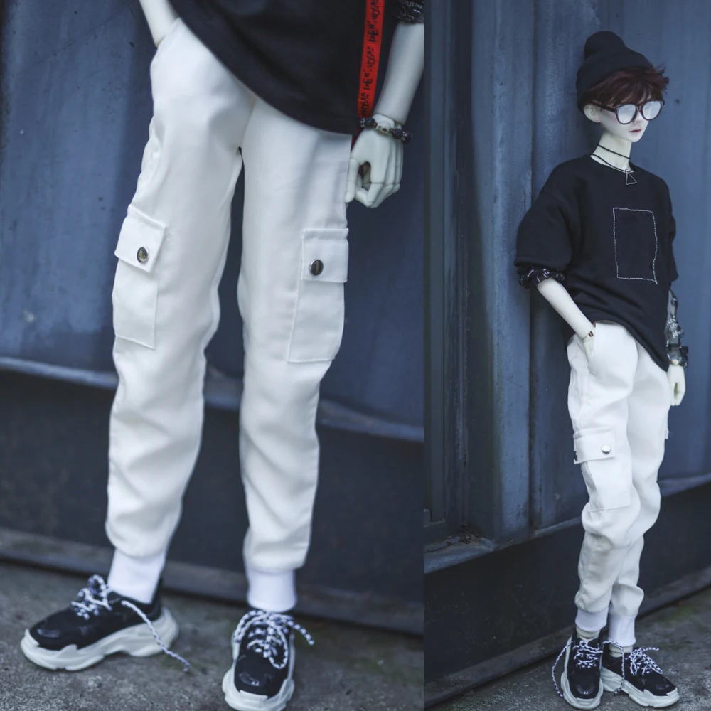 G10-239  1/4 1/3 Uncle SSDF POPO68 SD 10 BJD MSD doll clothes White street style cargo trousers 1pcs