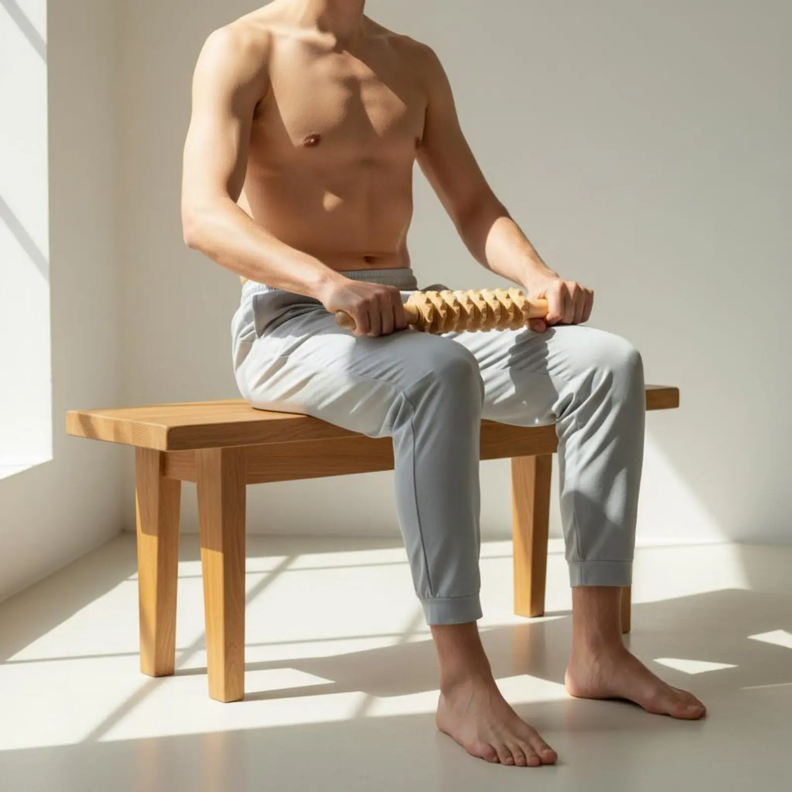 

Wooden Massage Massage Cylinder Stick Portable Wooden Massage Massage Cylinder Lymphatic Drainage Massager Non-Slip Handles