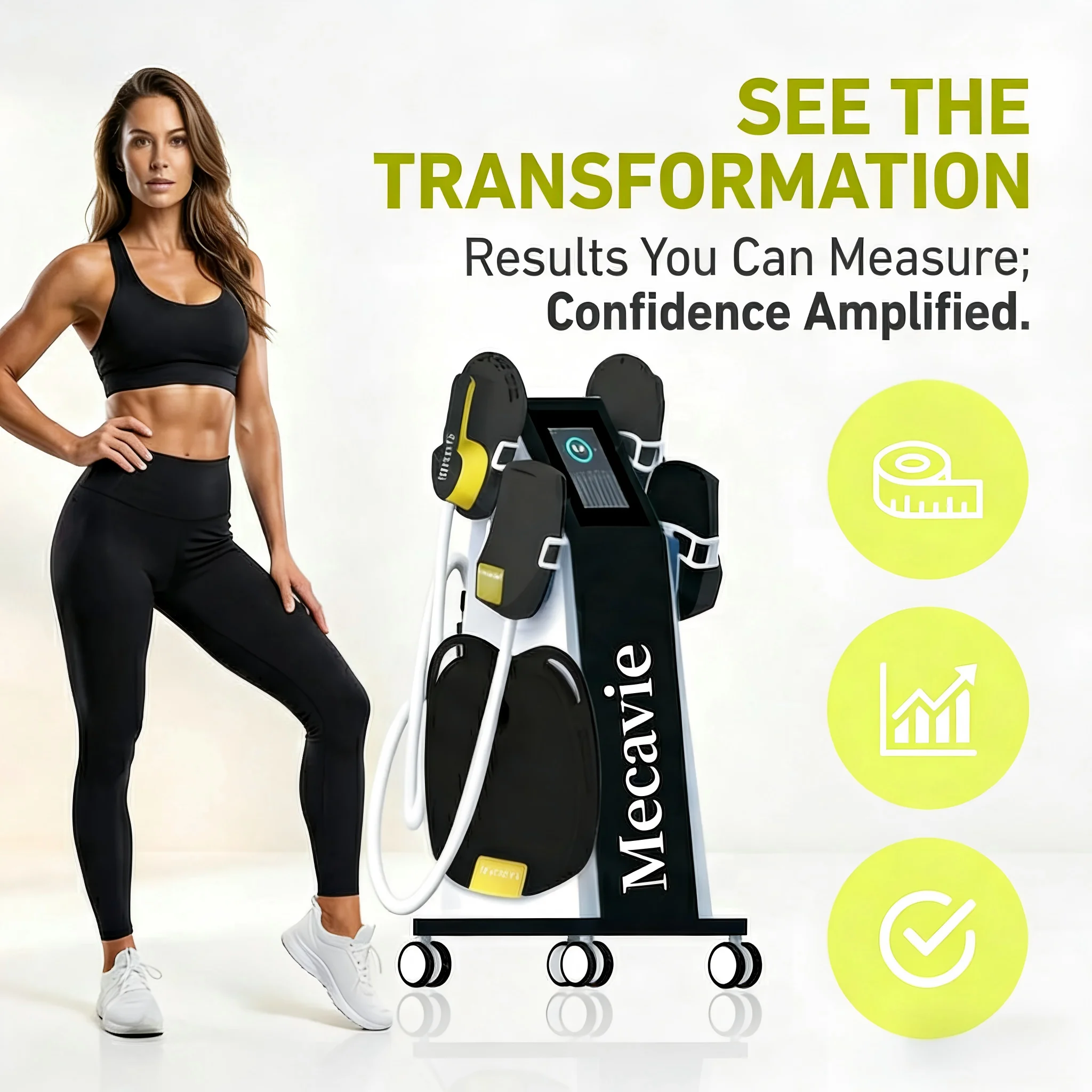 

MECAVIE RF Body Shaper EMS Body Shaper Muscle Gain High Energy Fat Burning Weight Loss Muscle Stimulation Machine 2025 New