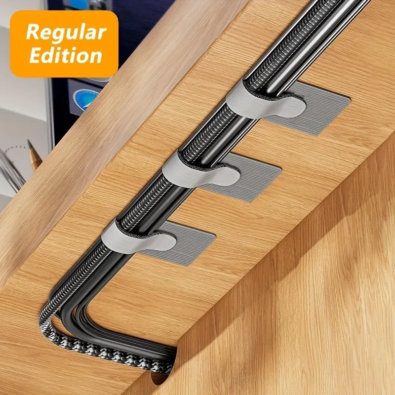 

50 шт., шнур питания на липучке, органайзер для кабеля для хранения данных, органайзер для кабеля на липучке с клейкой основой